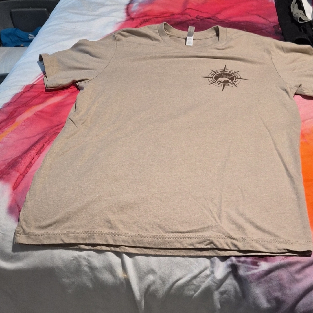 Bella Canvas Men's Beige Short-Sleeve Tee with Save The Manatees Chest Graphic